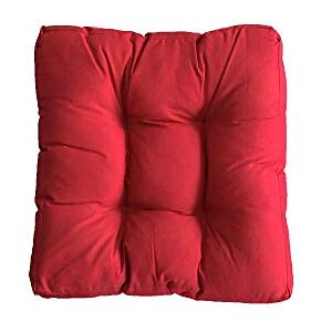 SleepyNights Box Shape Booster Cushion Seat Pad Floor Cushion Dining Chair Garden Chair 45 x 45 x 10 Cm Red