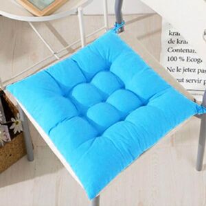 cushion mania Seat Pad Dining Room Garden Kitchen Chair Seat Cushions Tie On Plain (Turquoish blue, 1)