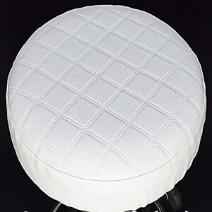 MOTT Modern Checkered Stool Cushion Cover Round Bar Stool Cover,Waterproof PU Lift Chair Slipcover for Kitchen/Pubs/Cafes/Hotel,Soft Faux Leather Seat Cover