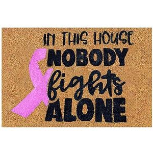 Generic Breast Cancer Awareness Doormat Pink Ribbon Design Non Slip Ndoor/Outdoor Custom Breast Cancer Gifts Doormat Warm Throws for Men (D, One Size)