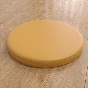 FANSU Round Memory Foam Seat Cushion, Soft Comfort Waterproof Stool Cushion Washable Chair Pad for Garden Indoors Outdoors Car Office Sofa (Diameter 30cm,Yellow)