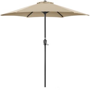 Christow 2.4m Parasol with Crank - Taupe - Taupe