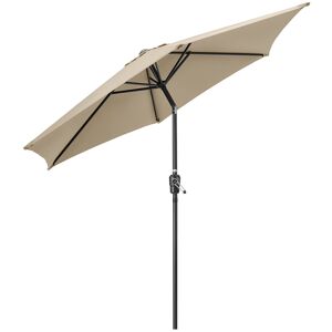 Christow 2.7m Crank and Tilt Parasol - Taupe - Taupe
