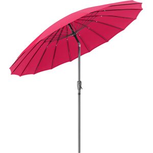 Christow Shanghai Parasol With Tilt 2.6m - Raspberry