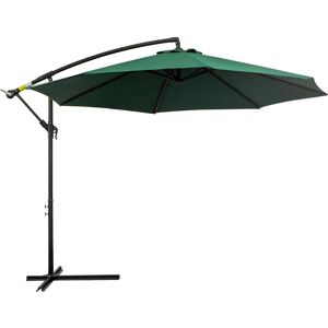 Outsunny 3m Garden Banana Parasol Cantilever Umbrella withCrankand Base