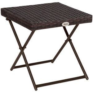 Outsunny Garden Small Folding Square Rattan Coffee Table Bistro