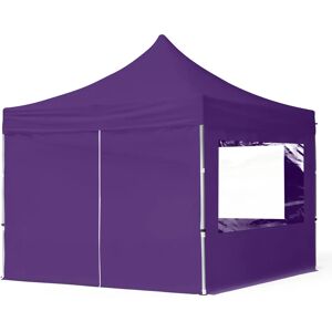 Toolport 3x3 PES 700 Pop Up Gazebo ECONOMY Aluminium 32 mm, incl. Sidewalls with Panorama Windows, purple - (59010)