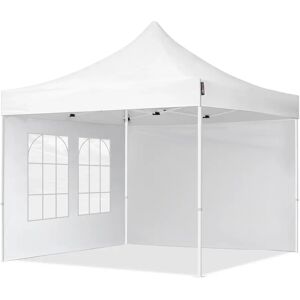 Toolport 3x3m PES 700 Pop up gazebo ECONOMY Steel 30 mm, incl. Sidewalls with Windows, white - (59041)