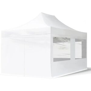 Toolport 3x4.5m PES 700 Pop up gazebo ECONOMY Steel 30 mm, incl. Sidewalls with Panorama Windows, white - (59049)