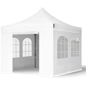 Toolport 3x3m PES 750 Pop Up Gazebo PREMIUM Steel 40 mm, incl. Sidewalls with Windows, white - (600038)