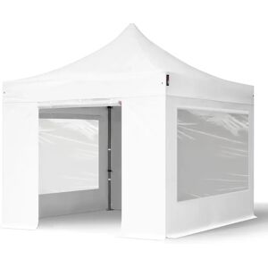 Toolport 3x3m PES 750 Pop up gazebo PREMIUM Steel 40 mm, incl. Sidewalls with Panorama Windows, white - (600039)