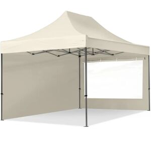 Toolport 3x4.5m PES 750 Pop Up Gazebo PREMIUM Steel 40 mm, incl. Sidewalls with Panorama Windows, cream - (600048)