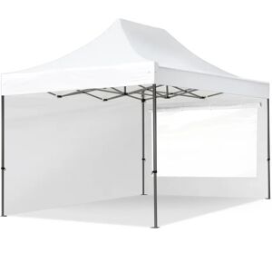 Toolport 3x4.5m PES 750 Pop up gazebo PREMIUM Steel 40 mm, incl. Sidewalls with Panorama Windows, white - (600060)