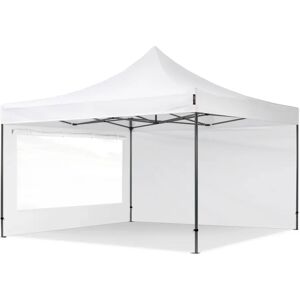 Toolport 4x4m PES 750 Pop Up Gazebo PREMIUM Steel 40 mm, incl. Sidewalls with Panorama Windows, white - (600103)