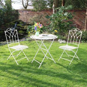 Antique Cream Bistro Set Material: Metal, Iron