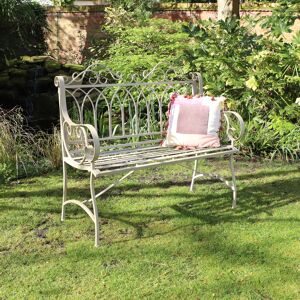 Rustic Vintage Metal Garden Bench Material: Metal