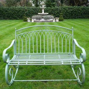 Sage Green Vintage Garden Rocking Bench Material: Metal