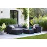 Keter California 4 Seater Outdoor Chaise Longue Garden Furniture Lounge Set black/gray 71.5 H x 141.0 W x 68.0 D cm