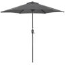 Christow 2.4m Parasol With Crank - Grey - Grey