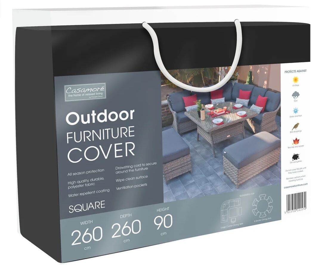 Photos - Furniture Cover Casamore Conversation Set Cover black/gray 90.0 H x 260.0 W x 260.0 D cm