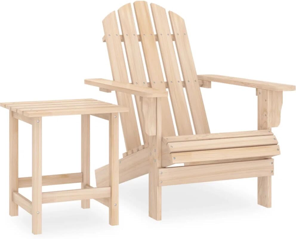 Photos - Garden Furniture House of Hampton Garden Adirondack Chair With Table Solid Fir Wood Grey 86