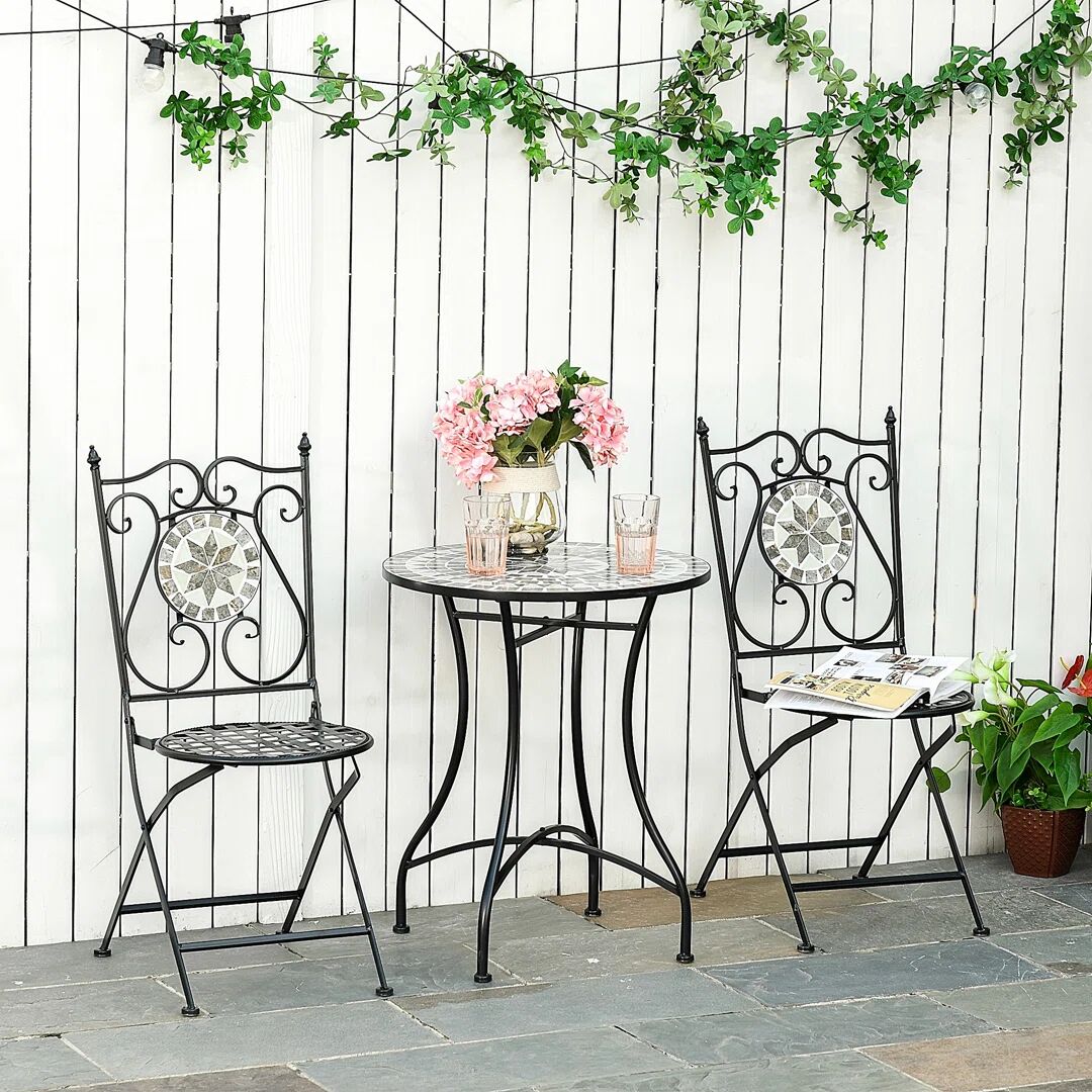 Photos - Garden Furniture Astoria Grand Castelli 2 Seater Bistro Set gray 60.0 W x 60.0 D cm