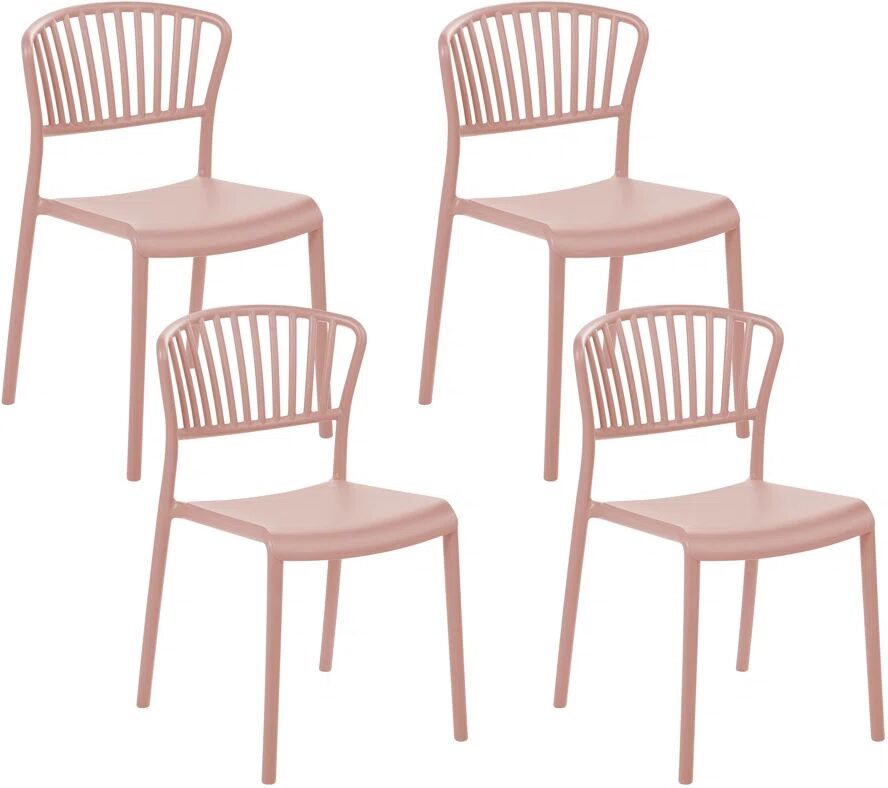 Photos - Garden Furniture Isabelline Dean Stacking Patio Dining Chair pink 78.0 H x 45.0 W x 50.0 D