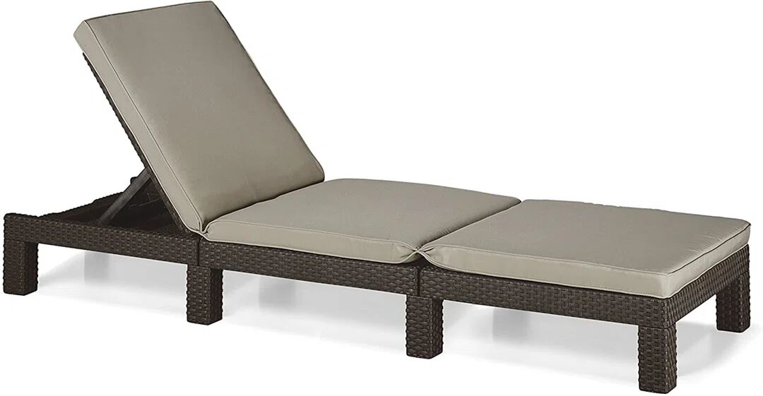 Photos - Outdoor Furniture Allibert Keter Reclining Sun Lounger with Cushion brown 22.0 H x 195.0 W x 65.0 D c 