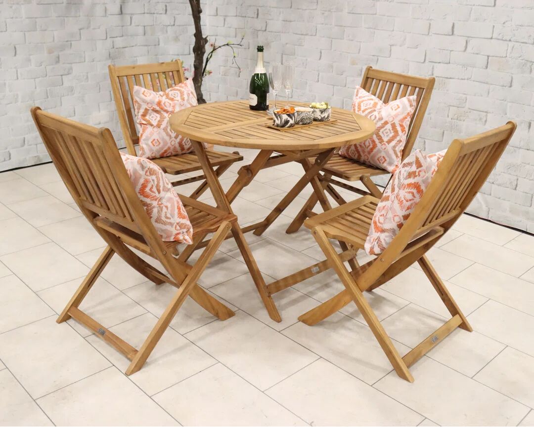 Photos - Garden Furniture Union Rustic Berene FSC Manhattan 4 Seater Dining Set Without Arms brown/w