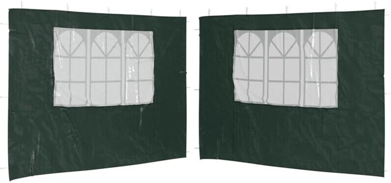 Party Tent Sidewall 2 pcs with Window pe Green Vidaxl Green