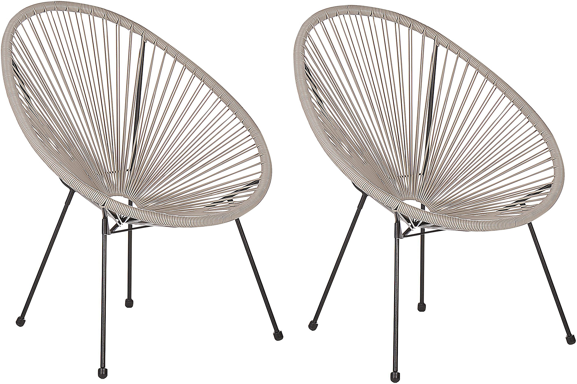 Beliani Garden Chair Light Grey PE Rattan Papasan Modern Round Indoor Outdoor Material:PE Rattan Size:90x87x70