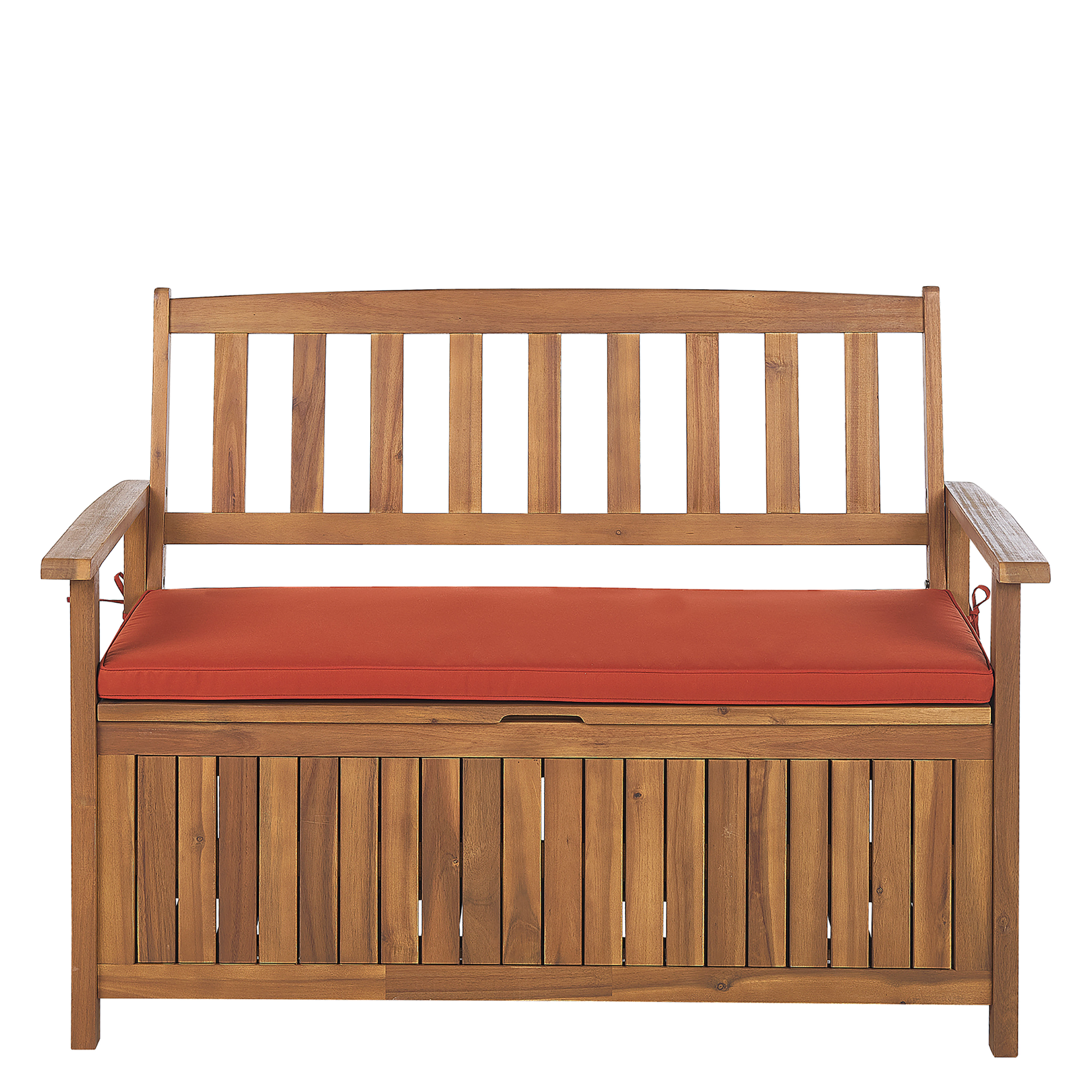 Photos - Garden Furniture Beliani Outdoor Bench with Storage Solid Acacia Wood 2 Seater 120 cm with 