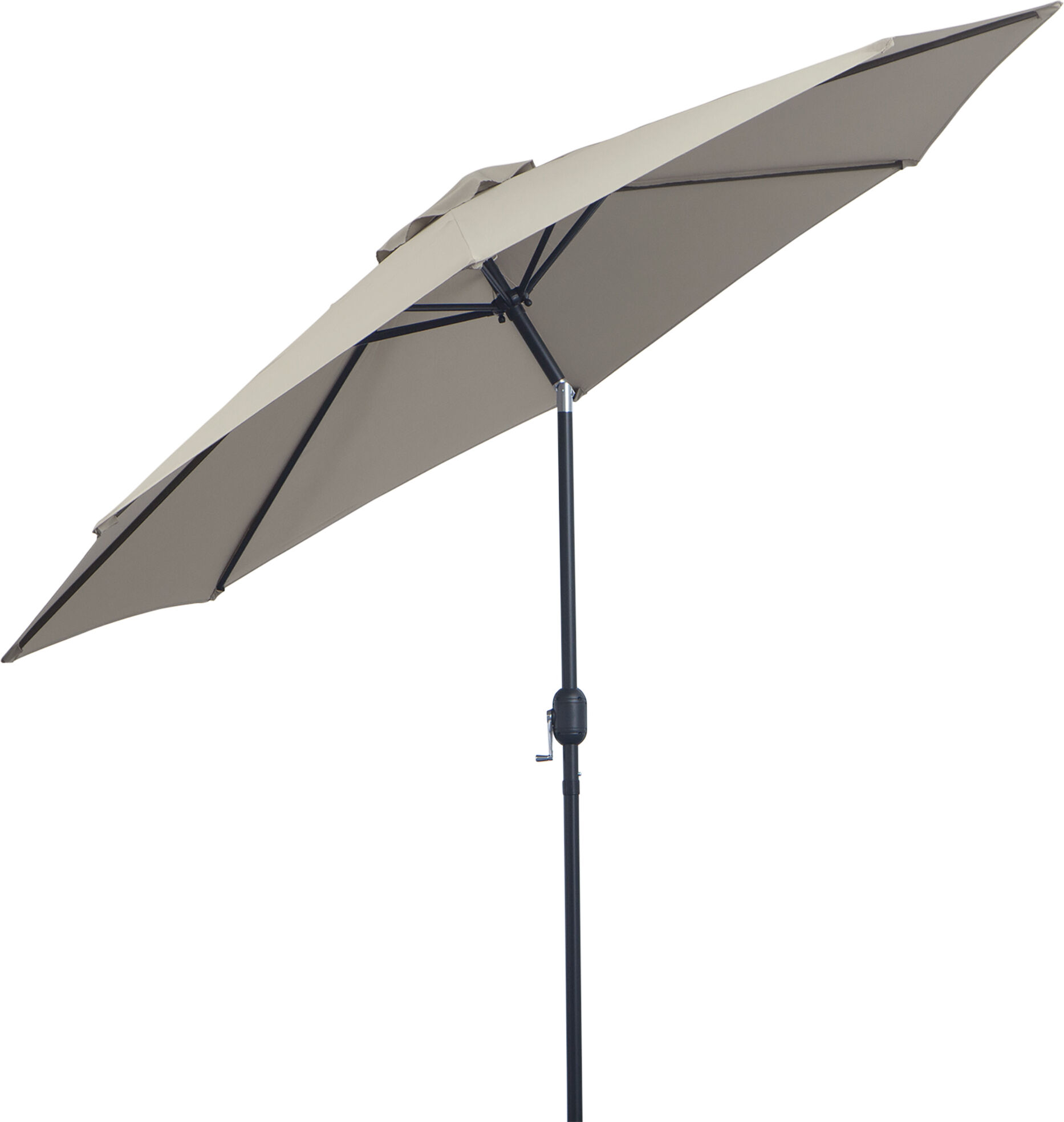 Outsunny 3(m) Tilting Parasol Garden Umbrellas, Outdoor Sun Shade with 8 Ribs, Tilt and Crank Handle for Balcony, Bench, Garden, Light Grey