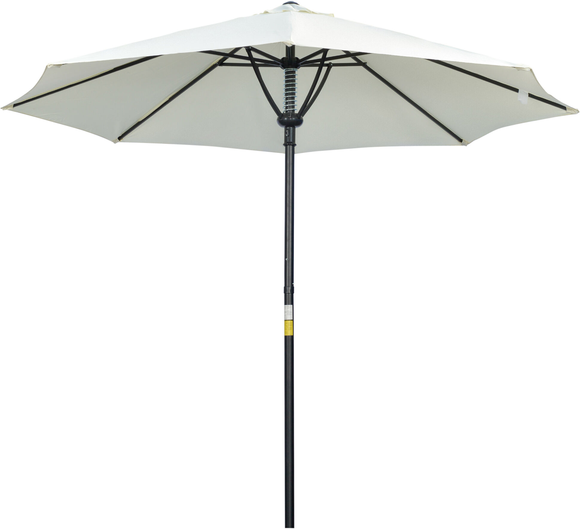 Outsunny Garden Parasol Umbrella, Outdoor Market Table Umbrella Sun Shade Canopy with 8 Ribs, Cream