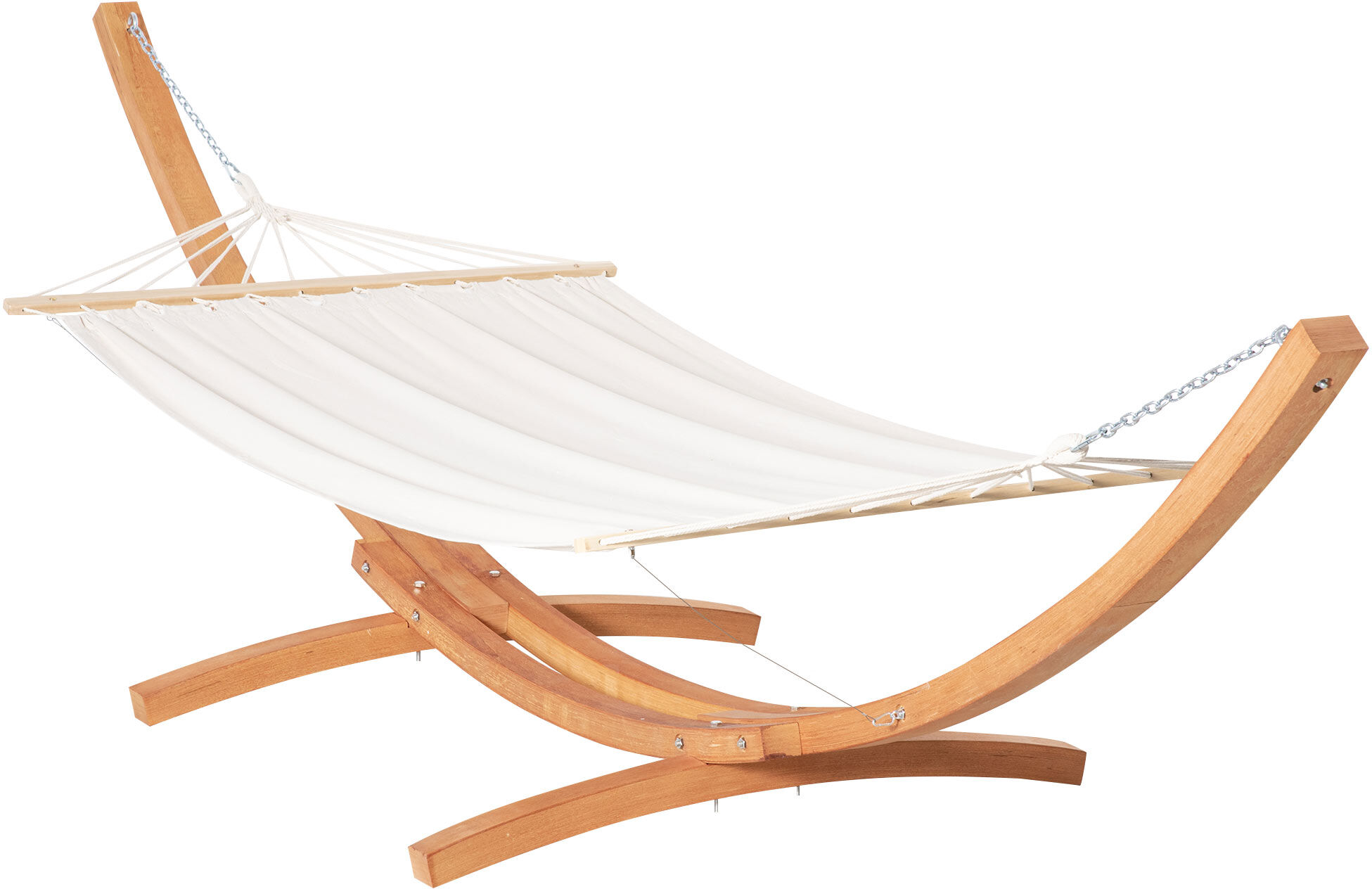 Outsunny Outdoor Garden Hammock with Wooden Stand Swing Hanging Bed for Patio White