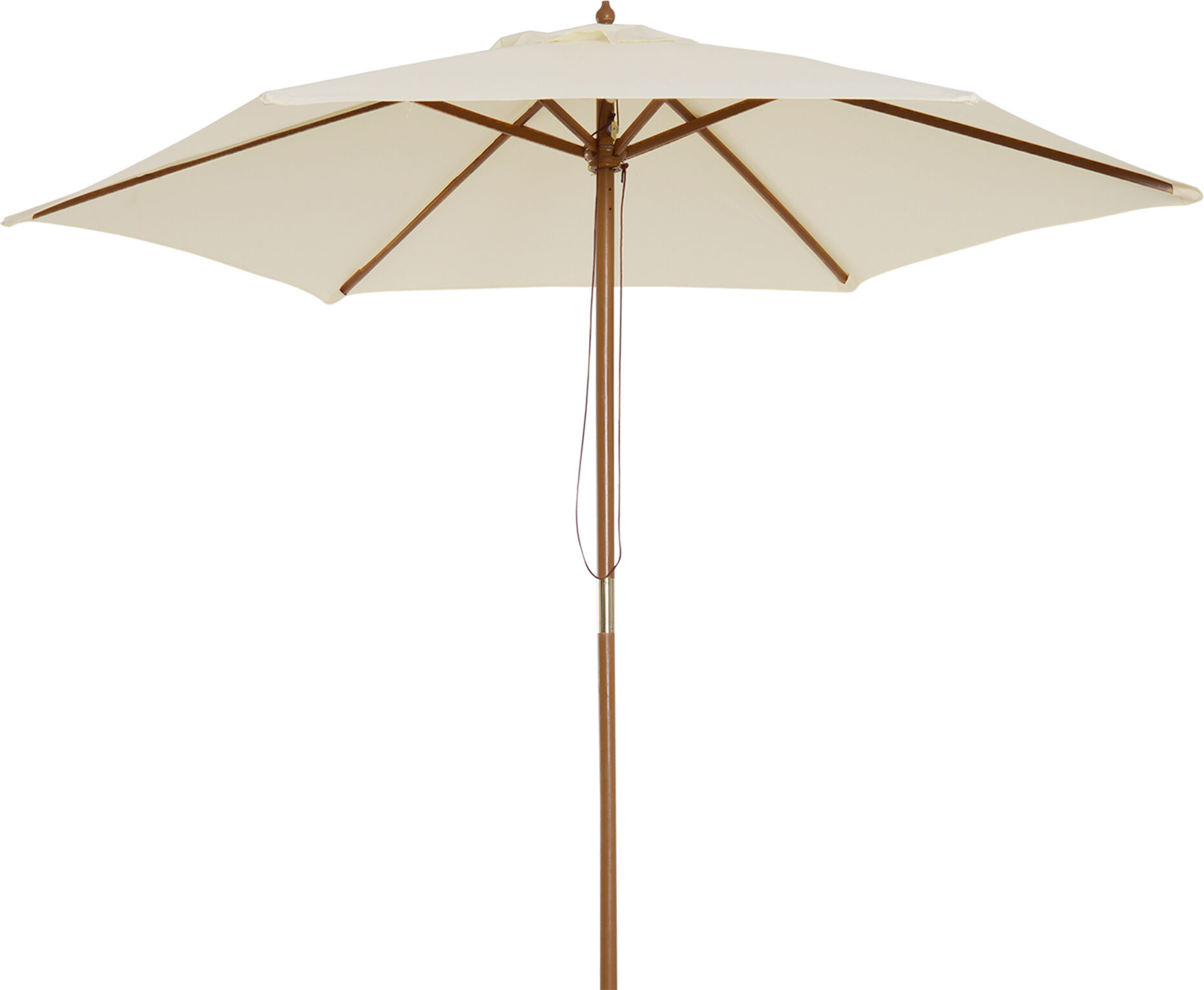 Outsunny 2.5m Wood Wooden Garden Parasol Sun Shade Patio Outdoor Umbrella Canopy New(Beige)