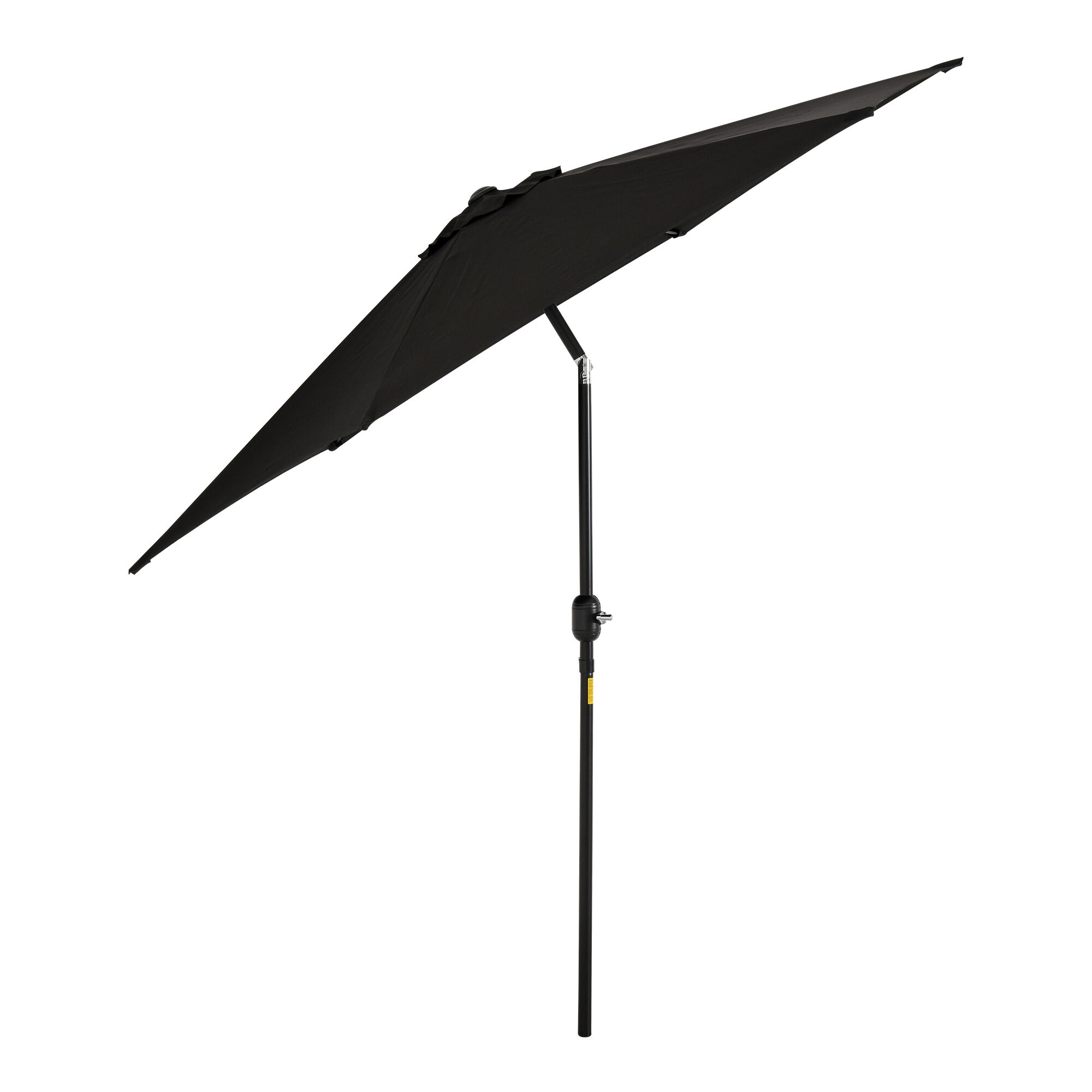 Outsunny Outdoor Garden Parasol with Tilt and Crank Mechanism, 2.7M Sun Shade Umbrella, Aluminium Frame, Black