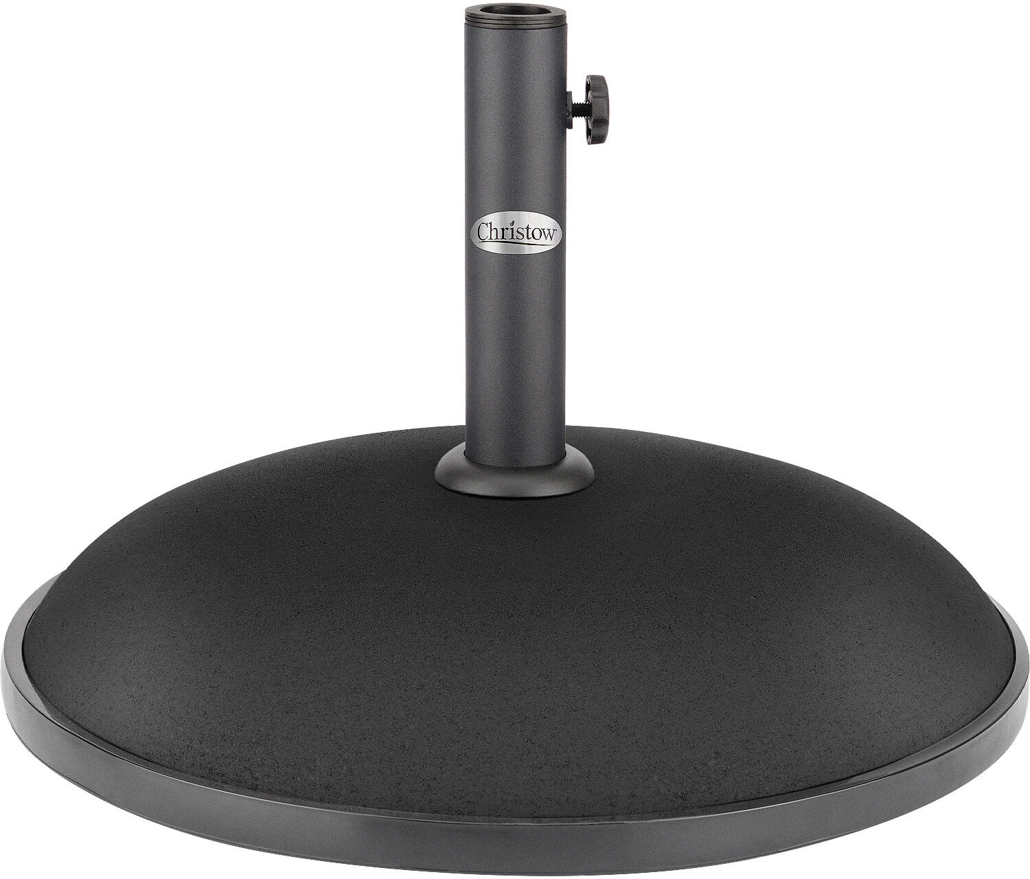 Christow 25kg Round Parasol Base With 35mm 38mm 48mm Adaptor - Black