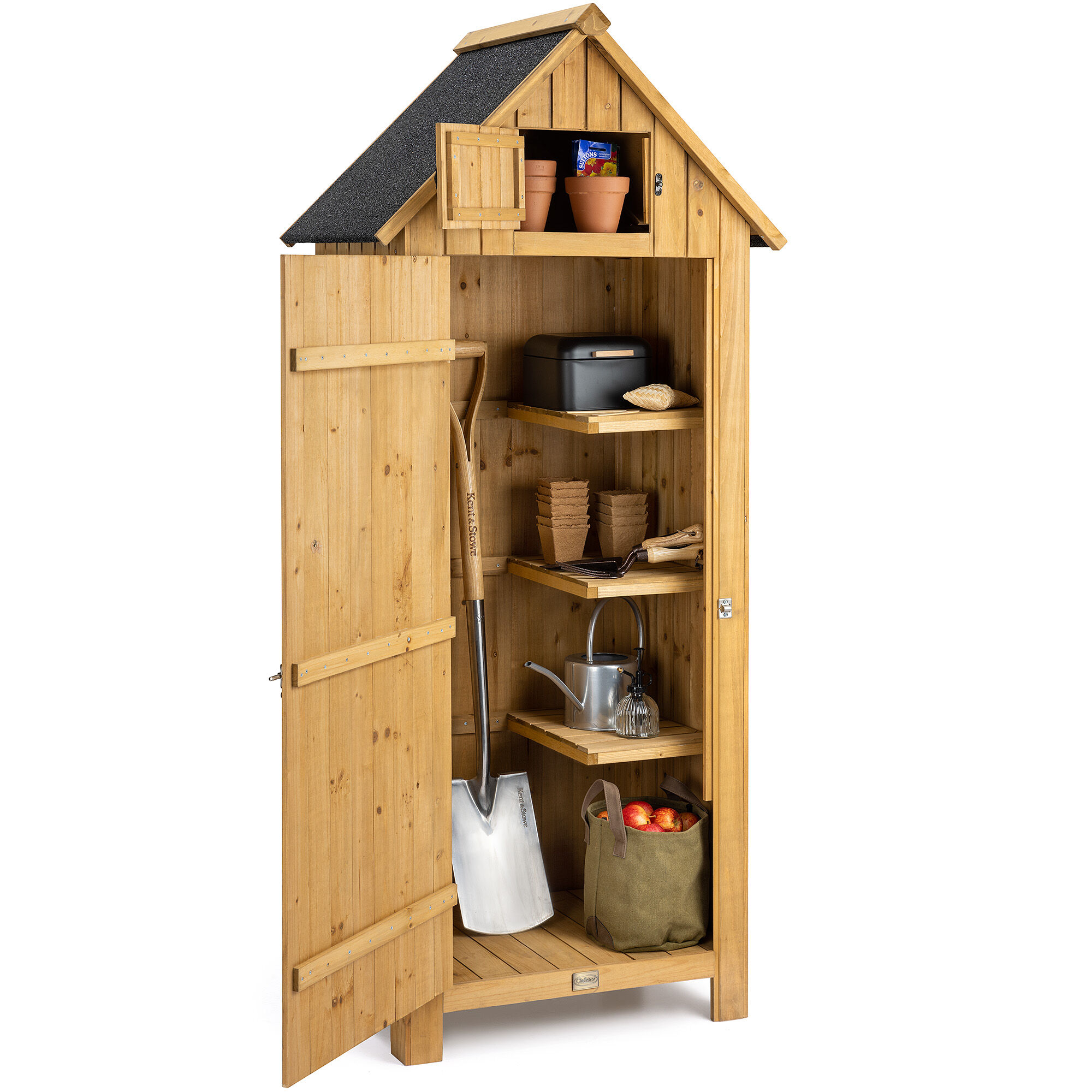 Christow Narrow Garden Shed (H6ft x W2.5ft x D1.8ft) – Natural Wood - Natural