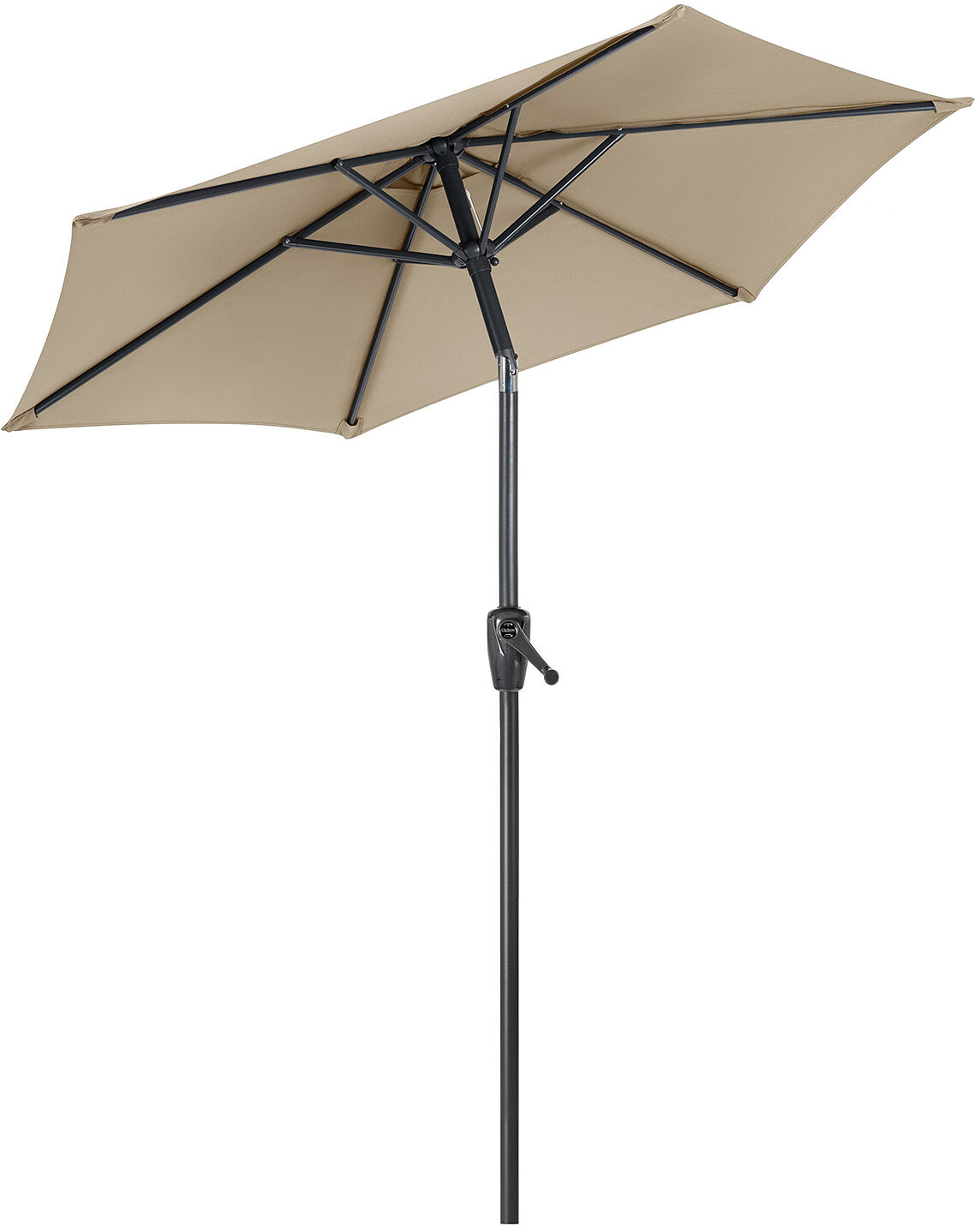 Christow 2m Crank and Tilt Parasol - Taupe - Taupe