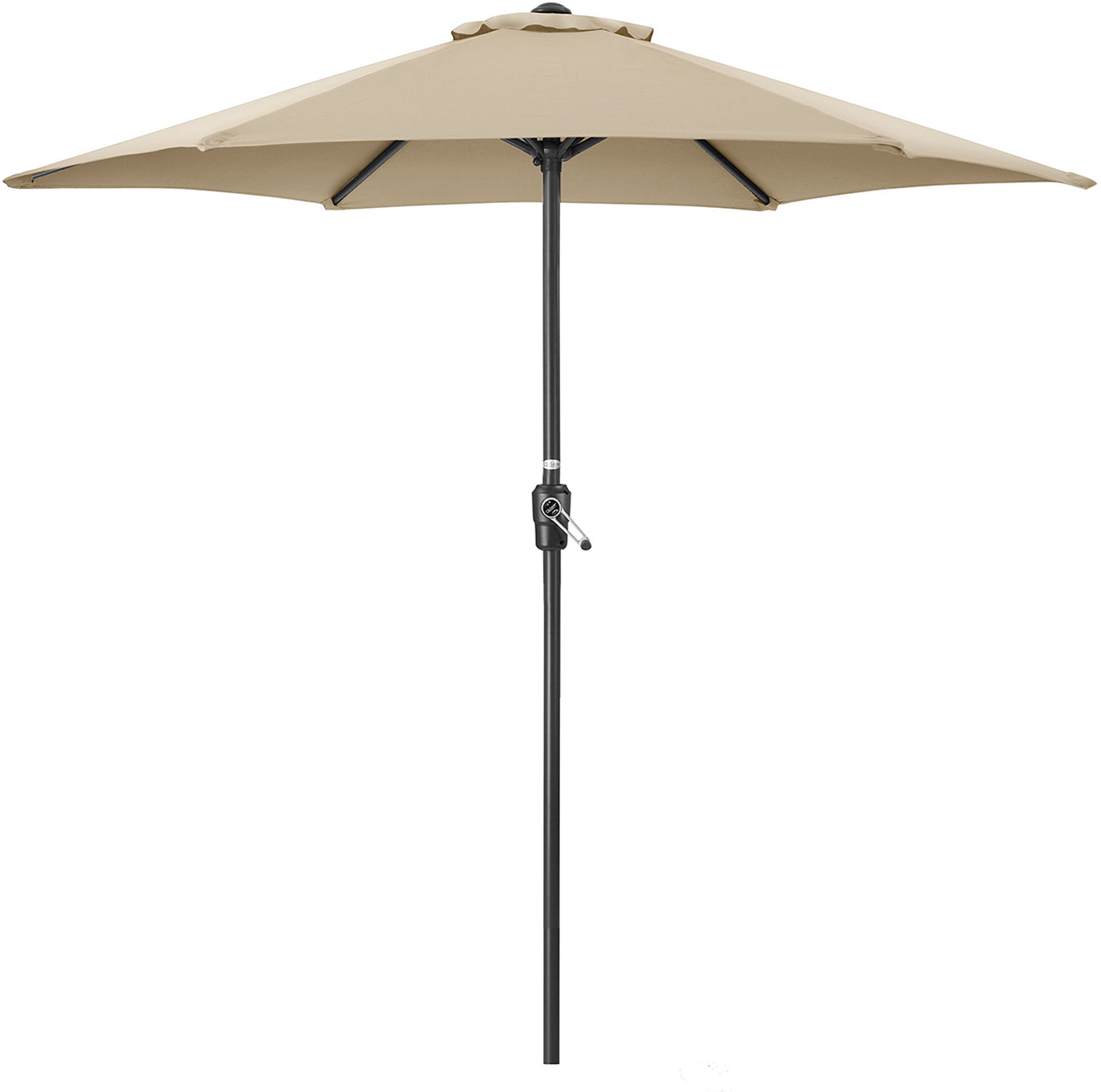 Christow 2.4m Parasol with Crank - Taupe - Taupe