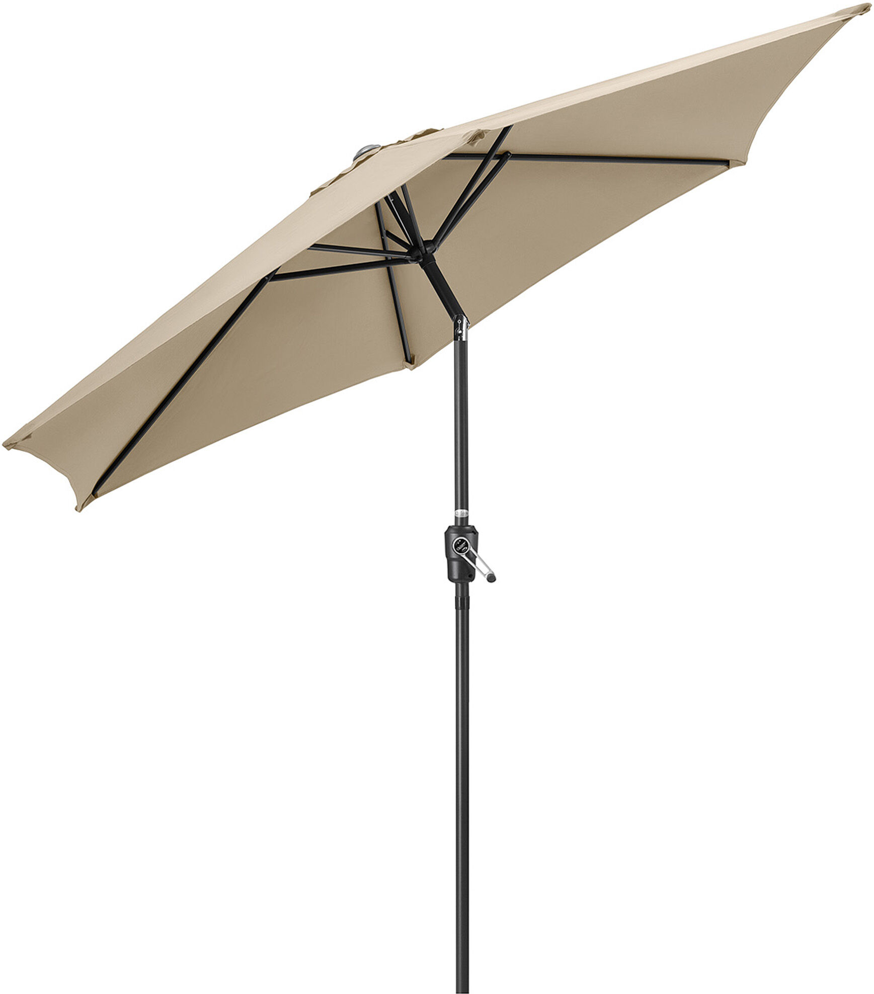 Christow 2.7m Crank and Tilt Parasol - Taupe - Taupe