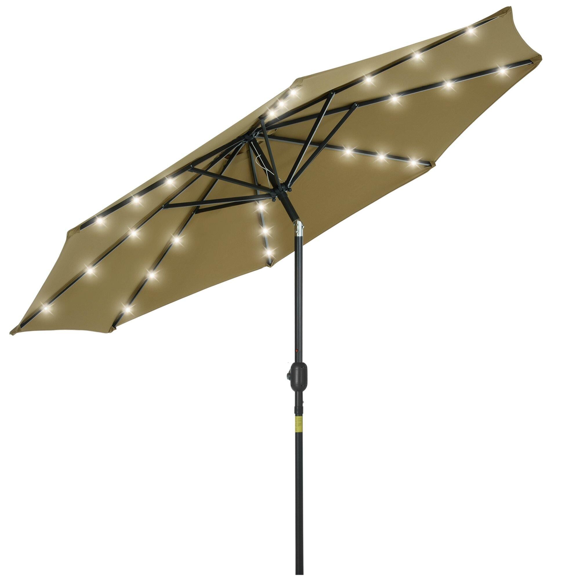 Outsunny 24 LED Solar PoweParasol Umbrella Garden Tilt Outdoor String Light