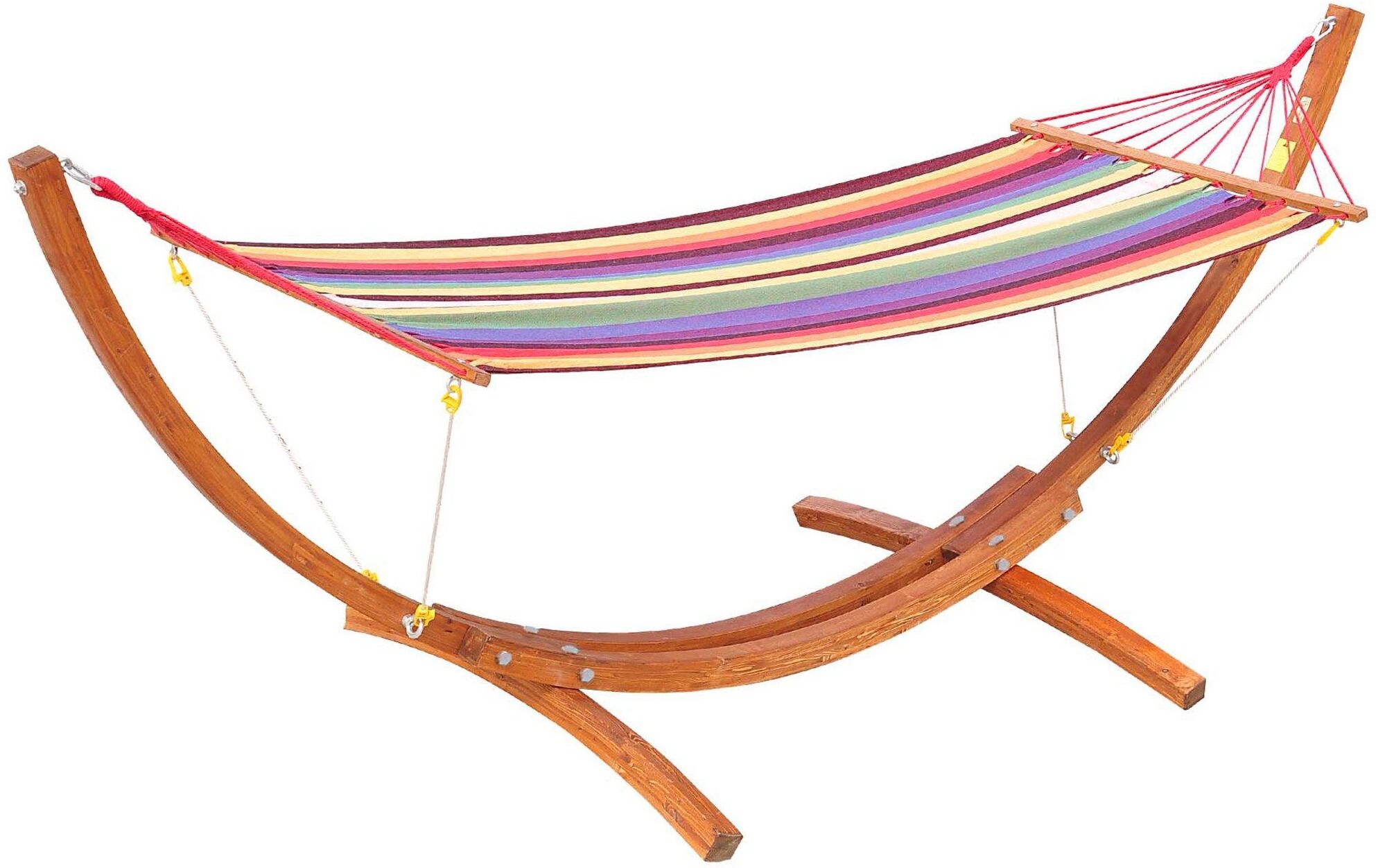 Outsunny Garden Outdoor Patio Wooden Frame Hammock Stand Sun Swing Bed Seat