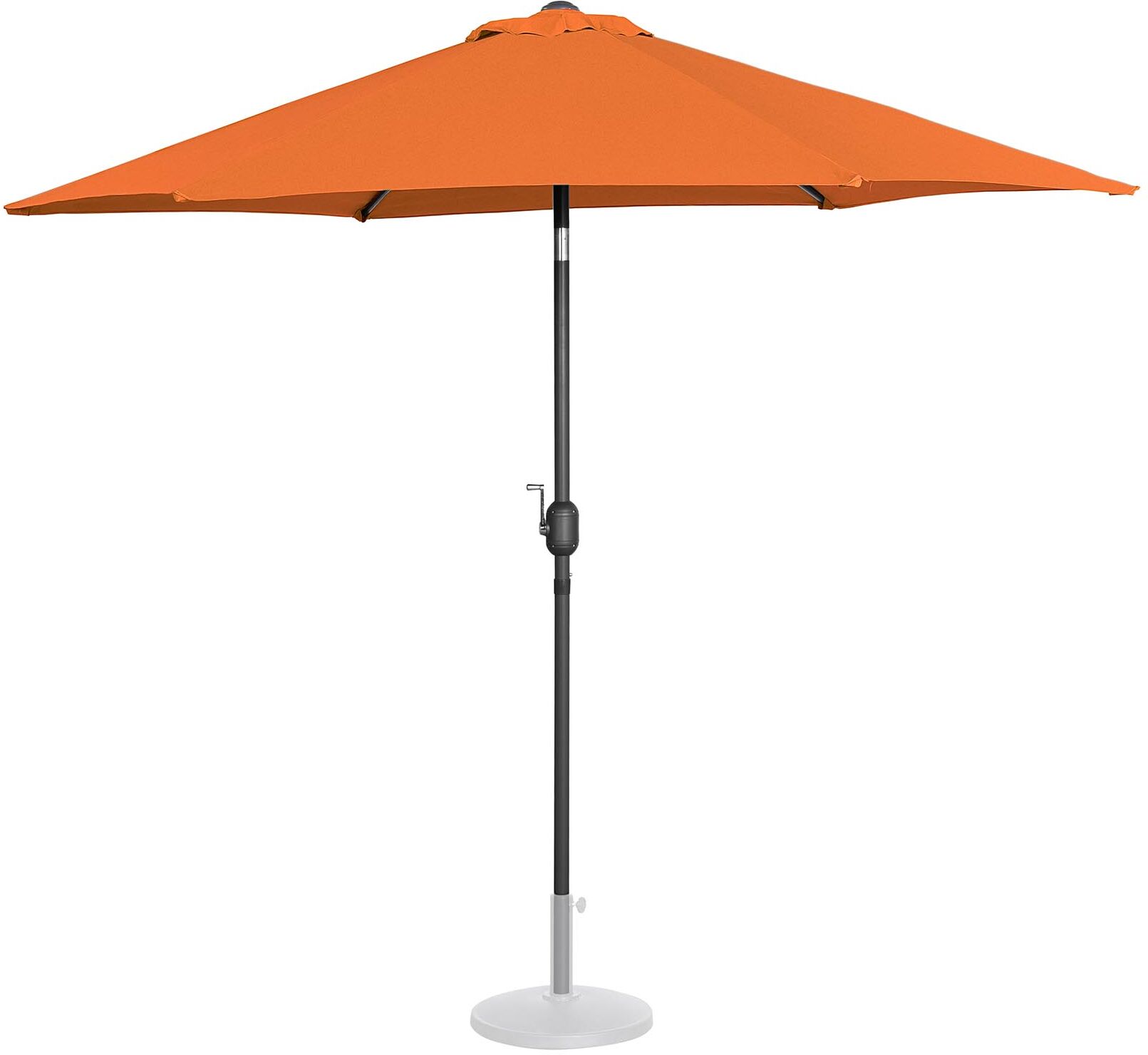 Uniprodo Large Outdoor Umbrella - orange - hexagonal - Ø 270 cm - tiltable UNI_UMBRELLA_R270OR