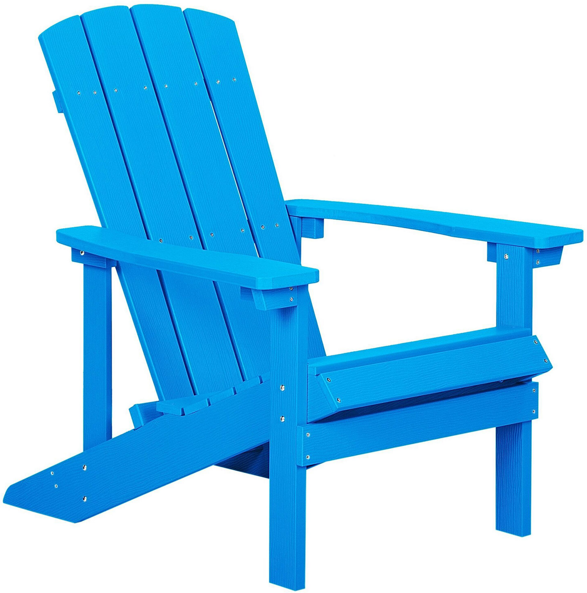 Beliani Garden Chair Blue Plastic Wood Weather Resistant Modern Style