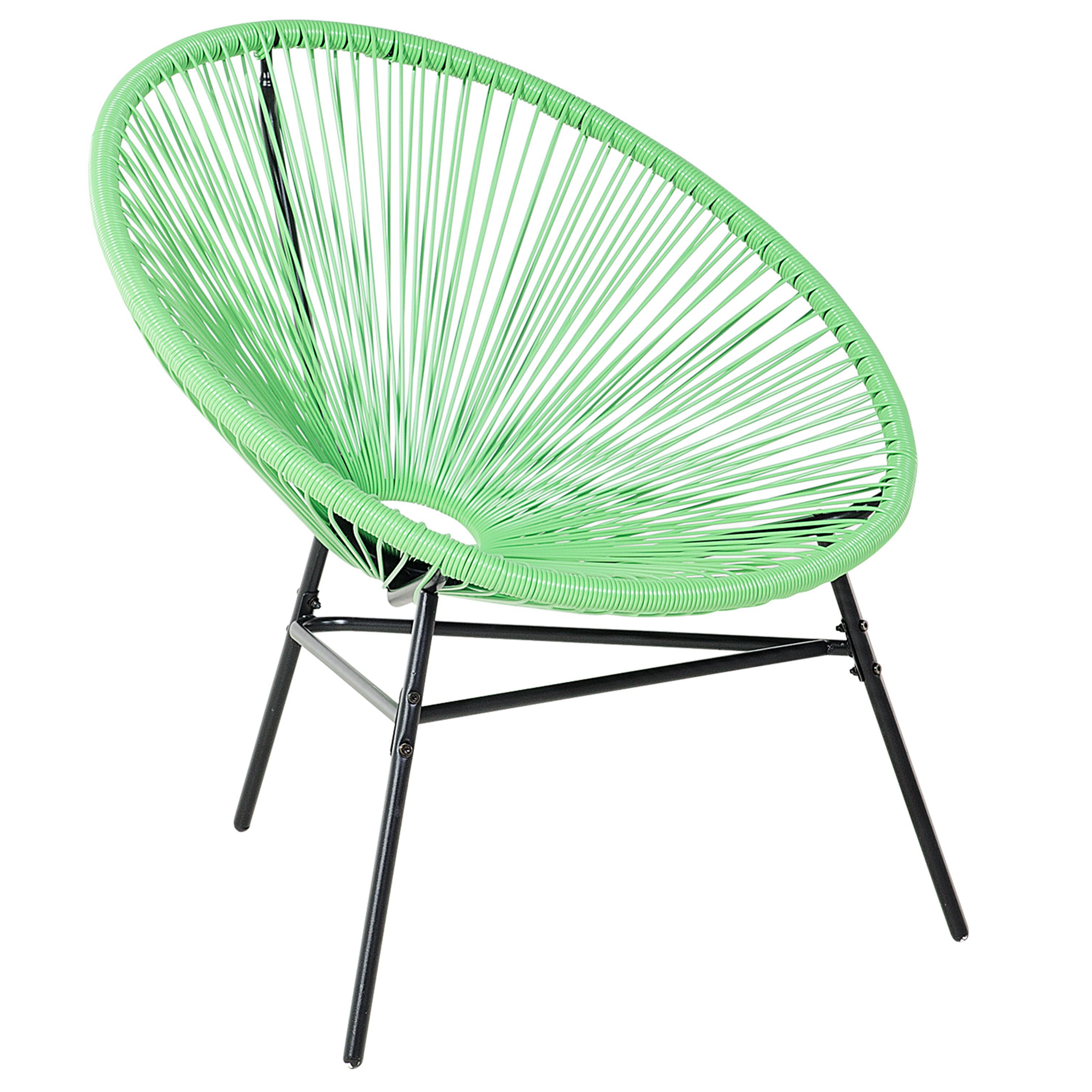 Beliani Garden Chair Green PE Rattan Papasan Modern