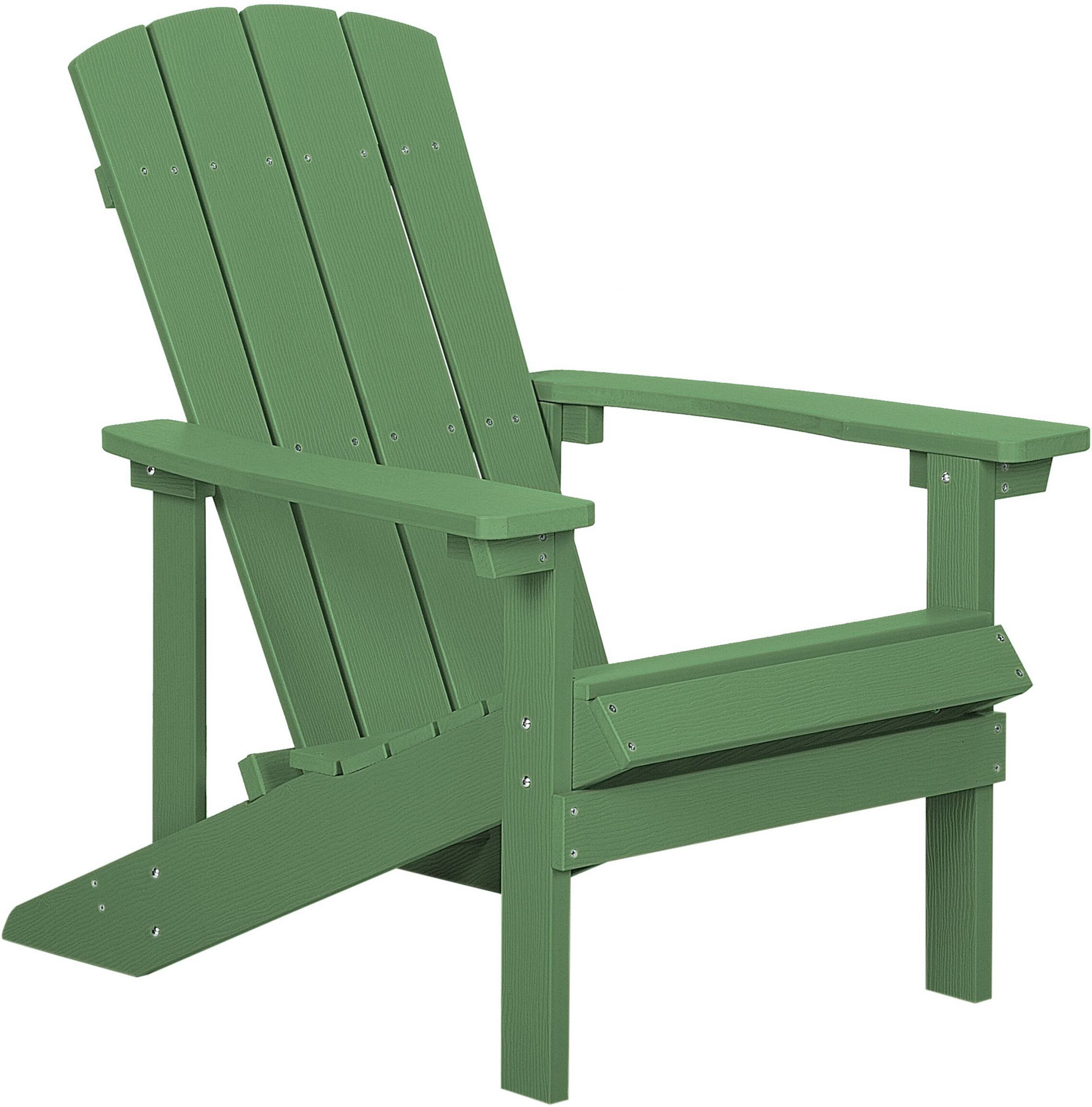 Beliani Garden Chair Green Plastic Wood Weather Resistant Modern Style