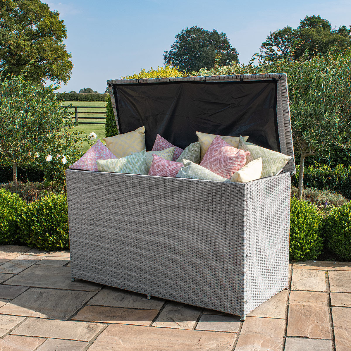 Photos - Garden Furniture Ascot Maze  Cushions Storage Box Grey Rattan 