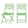 StyleWell Mix and Match Metal Folding Outdoor Dining Chair in Grass (2-Pack)